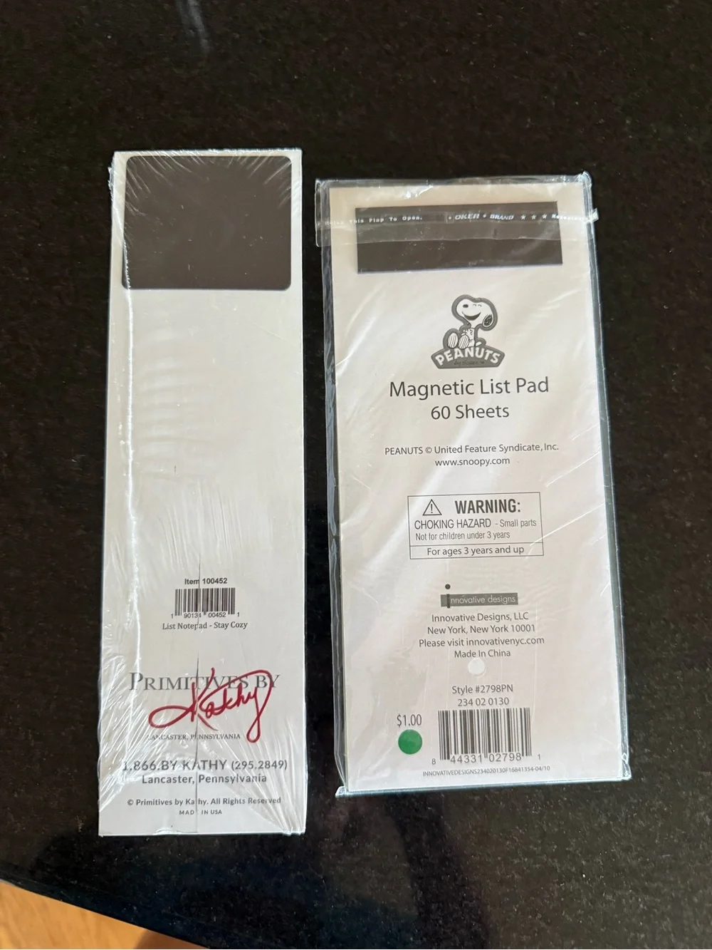 Peanuts note pads
